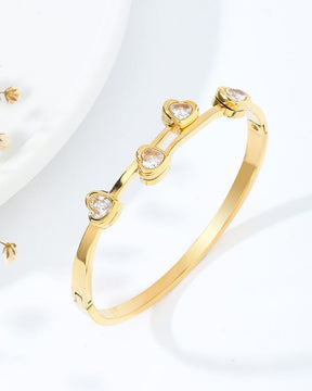 White Love Charm Bangle Bracelet
