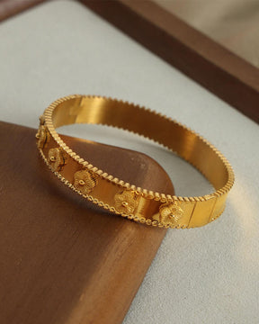 Golden Clover Bangle Bracelet