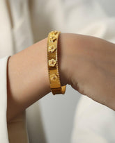 Golden Clover Bangle Bracelet