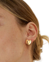 Golden Heart Stud Earrings Small