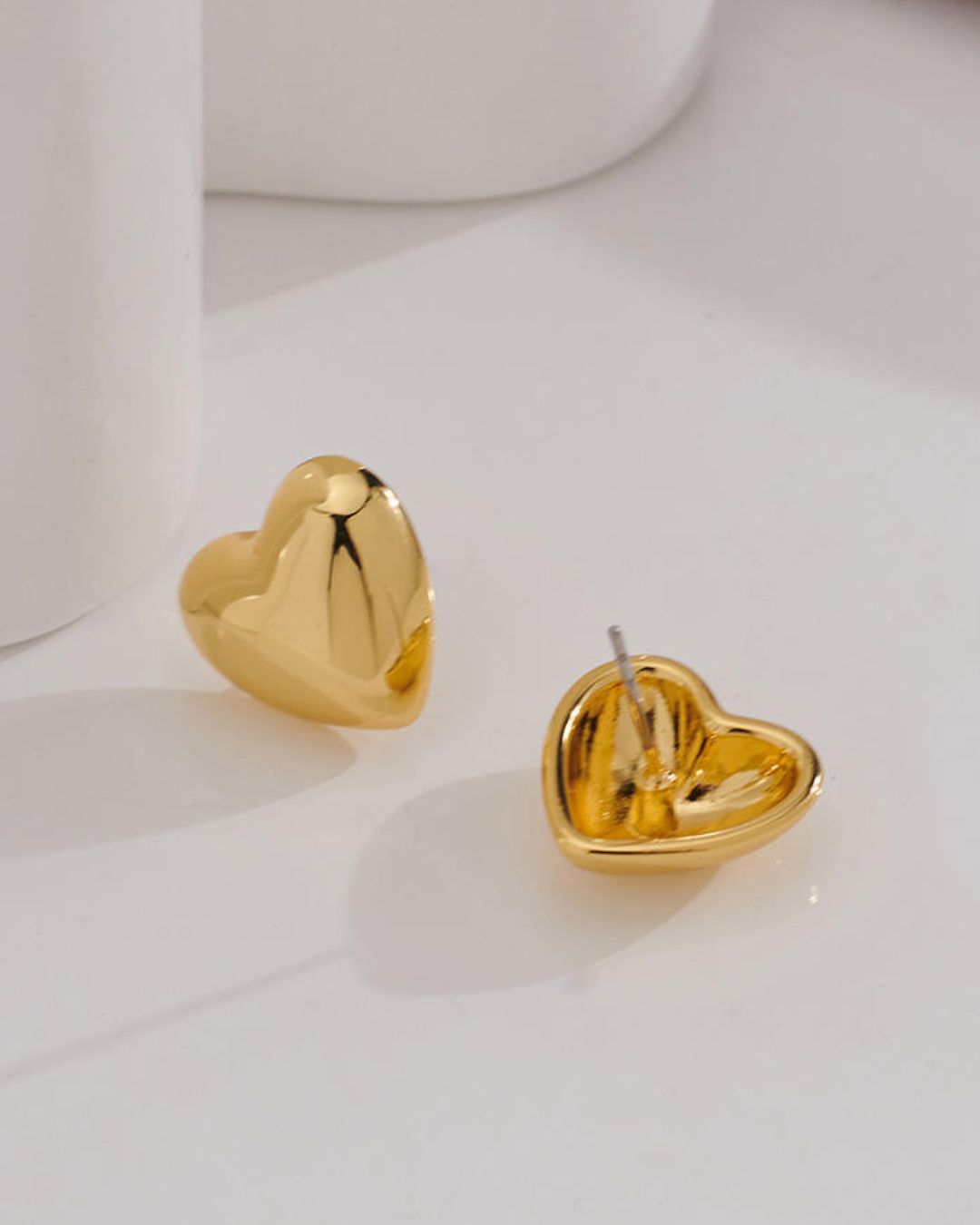 Golden Heart Stud Earrings Small