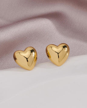 Golden Heart Stud Earrings Small