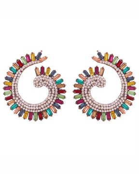 Multi Sparkle Swirl Drop Earrings