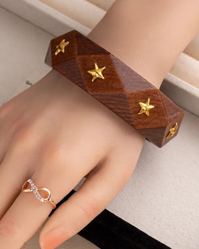Brown Wooden Vintage Geometric Bracelet