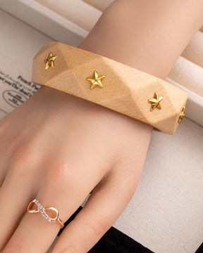 Ivory Wooden Vintage Geometric Star Bracelet