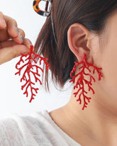 Red Coral Drop Earrings