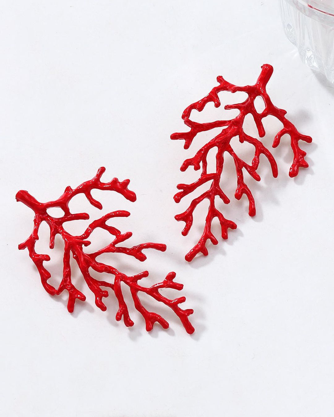 Red Coral Drop Earrings