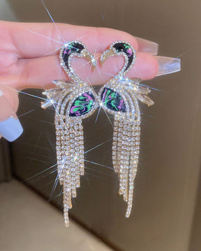 Flamingo Long Tassel Drop Earrings