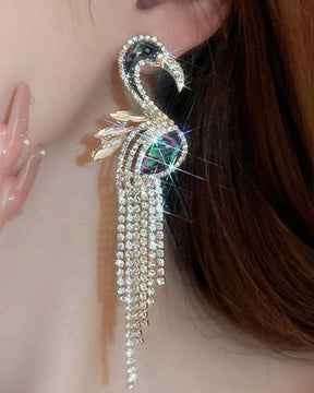 Flamingo Long Tassel Drop Earrings