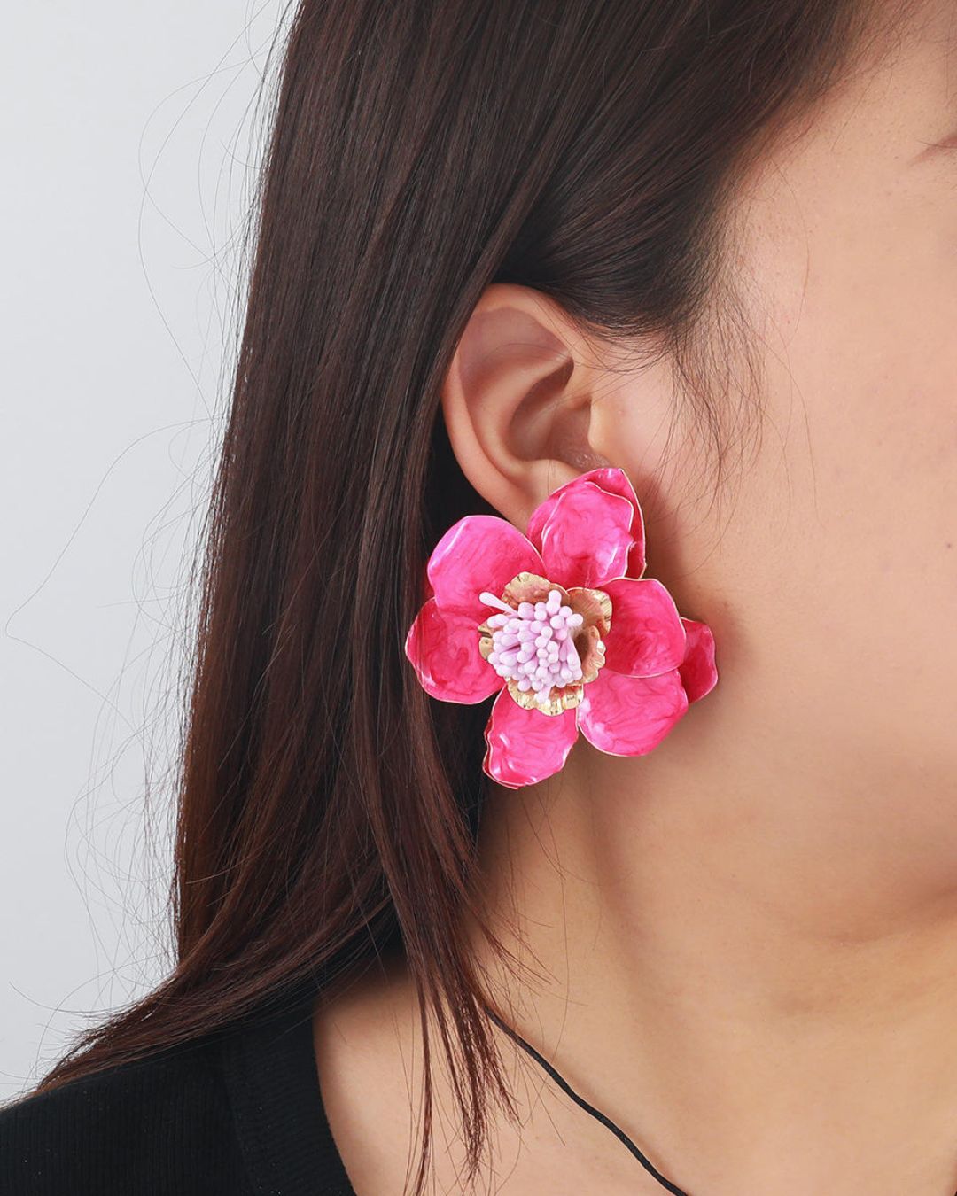Pink Pop Petals Stud Earrings