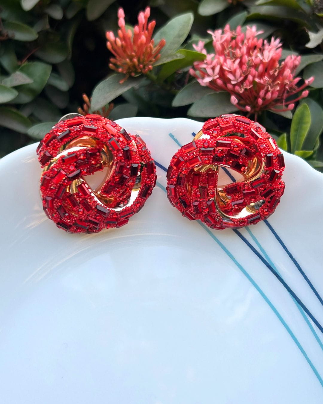 Bling Blogger Red Knot Statement Studs