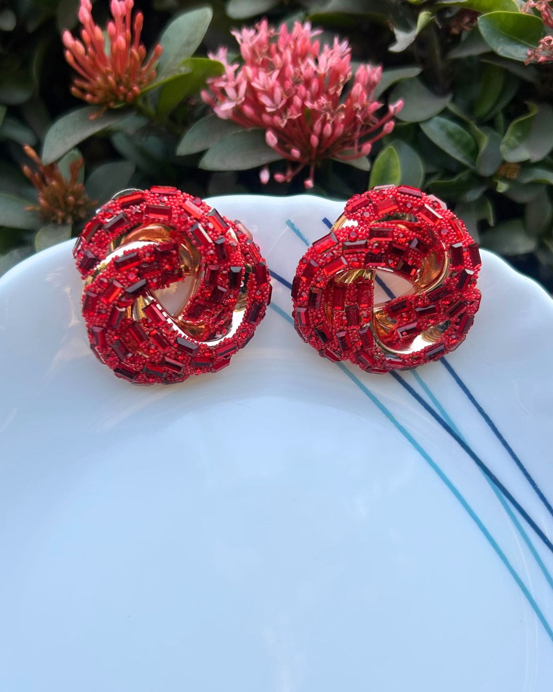 Bling Blogger Red Knot Statement Studs