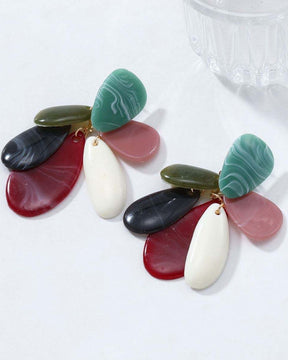 Multi Boho Oversized Teardrop Resin Drop Earrings