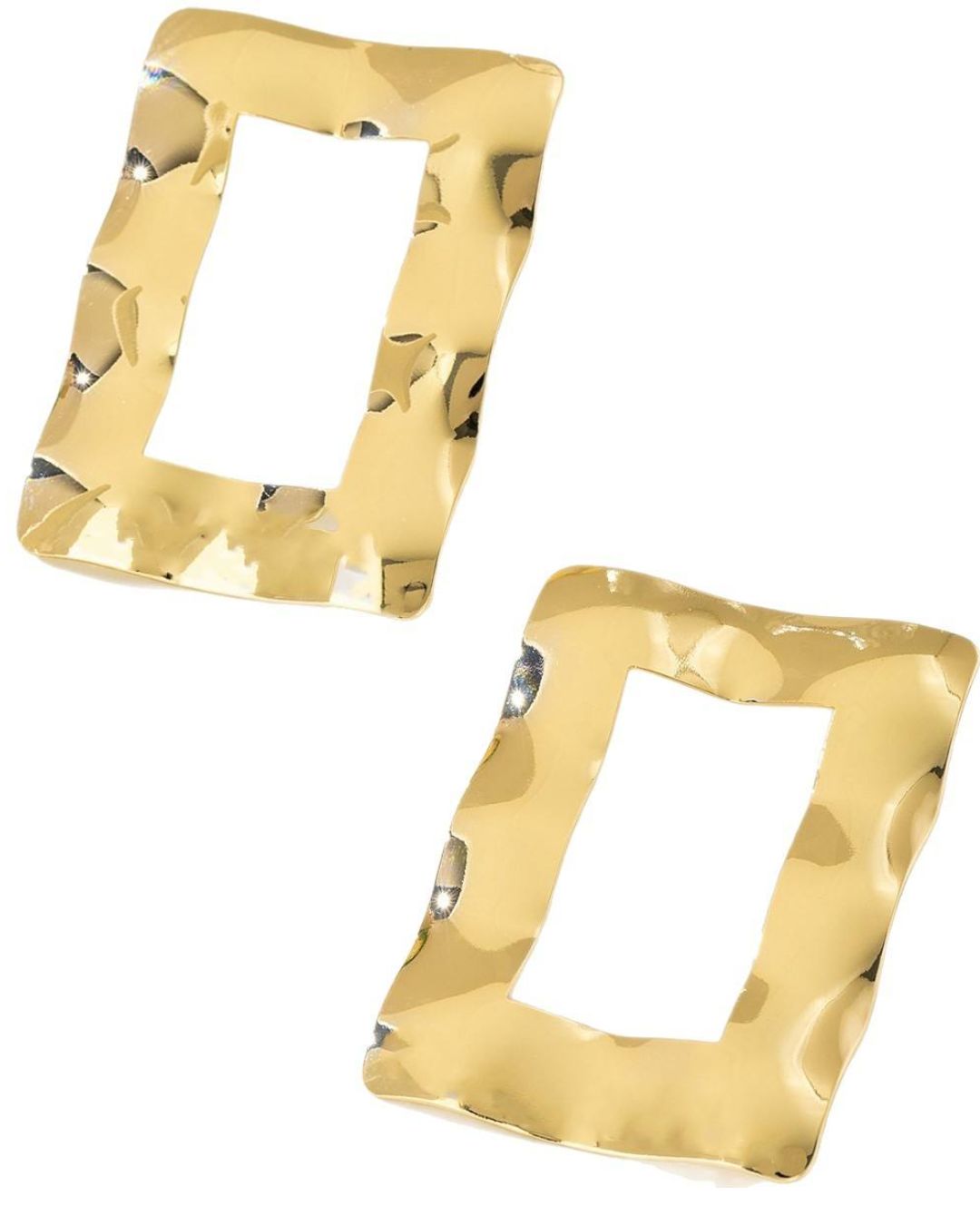 Golden Hollow square Drop Earrings