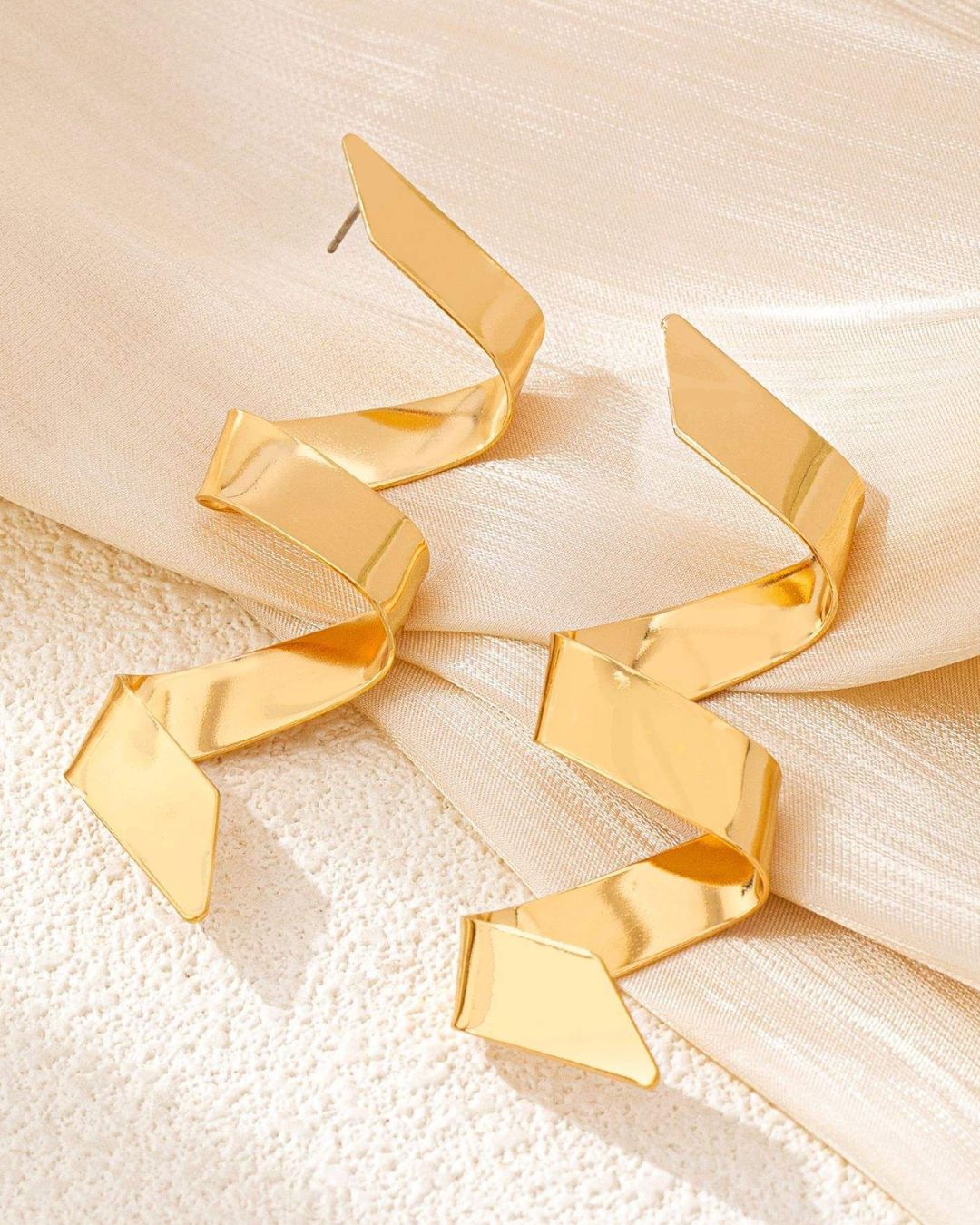 Golden Zig- Zag Drop Earrings