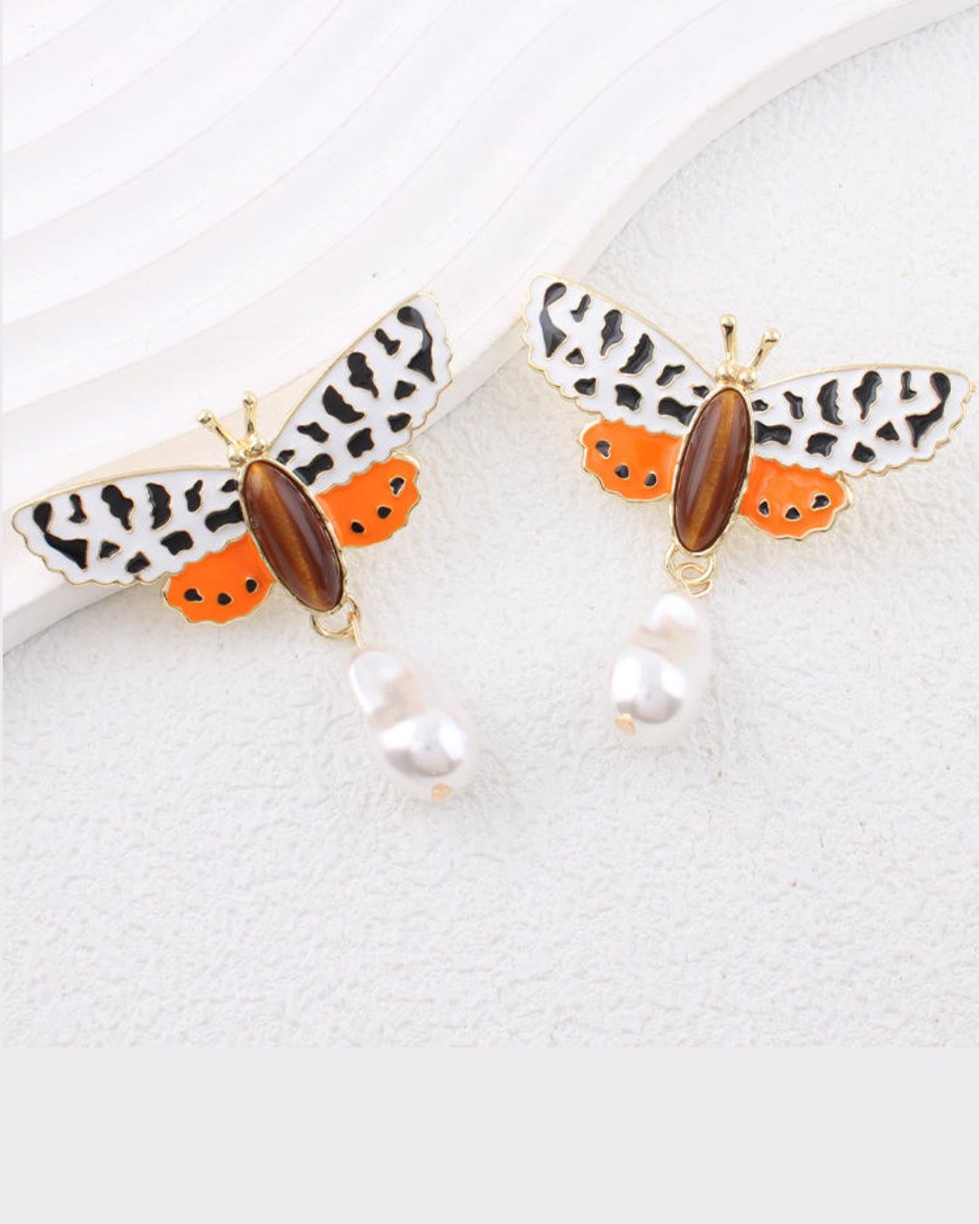 Leopard Print butterfly Drop Earrings