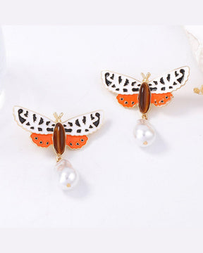 Leopard Print butterfly Drop Earrings