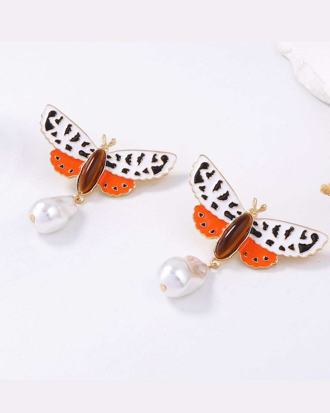 Leopard Print butterfly Drop Earrings