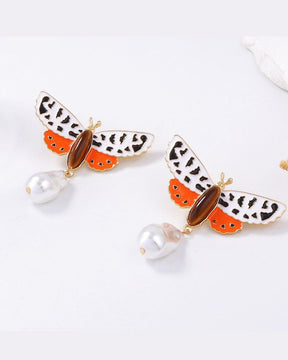 Leopard Print butterfly Drop Earrings