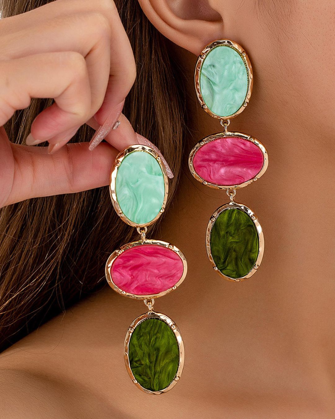 Resin Dangle Drop Earrings