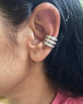 Triple Layer Silver Ear Cuff