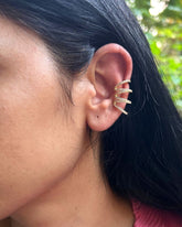 Dazzling Wrapped Line Golden Ear Cuff