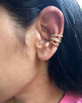 Triple Wrapped Star Golden Ear Cuff