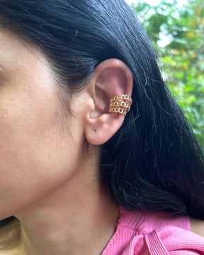 Triple Chain Golden Ear Cuff