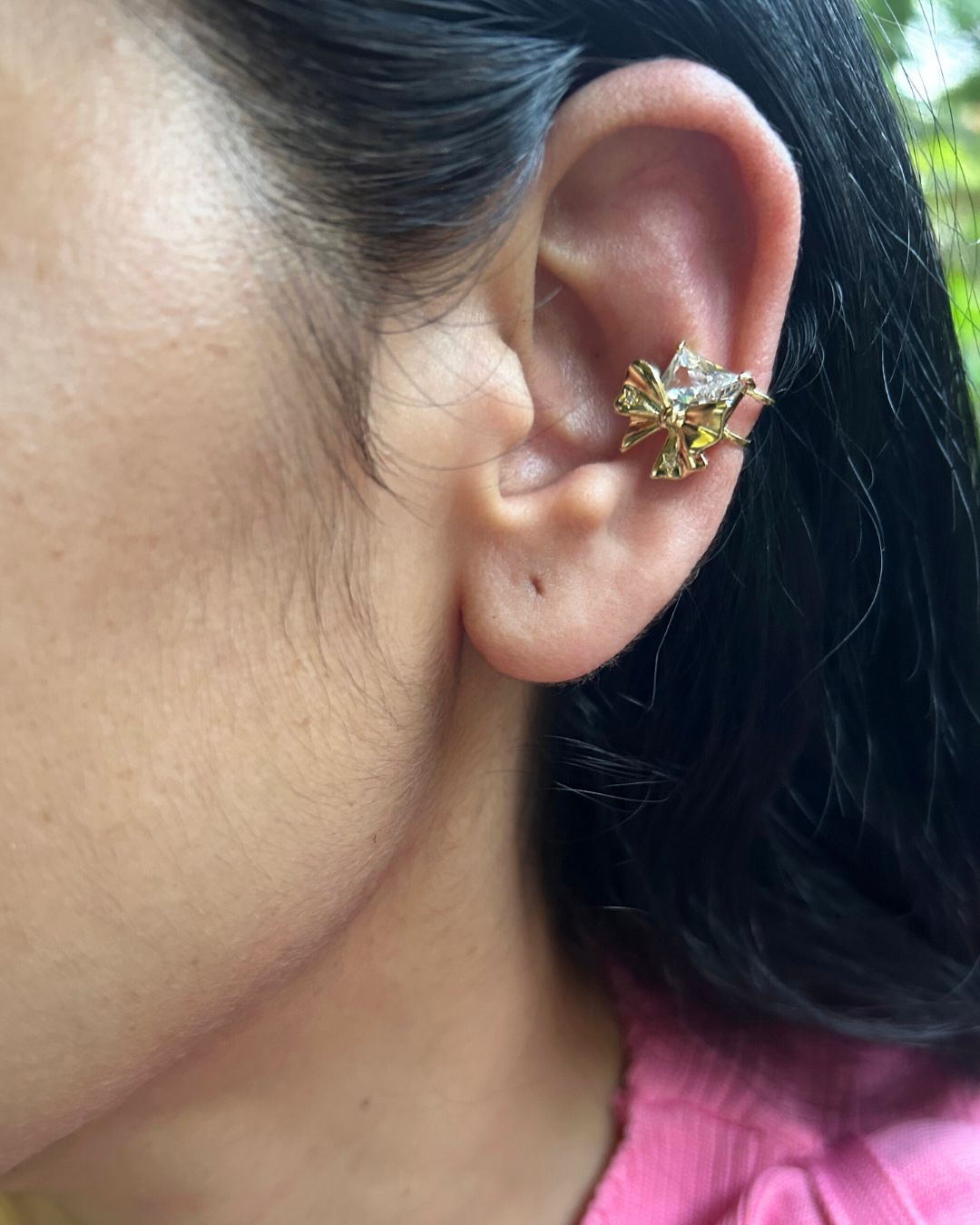 Golden Bow Ear Cuff
