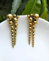 Golden Ball Bead Layered Drop Earrings