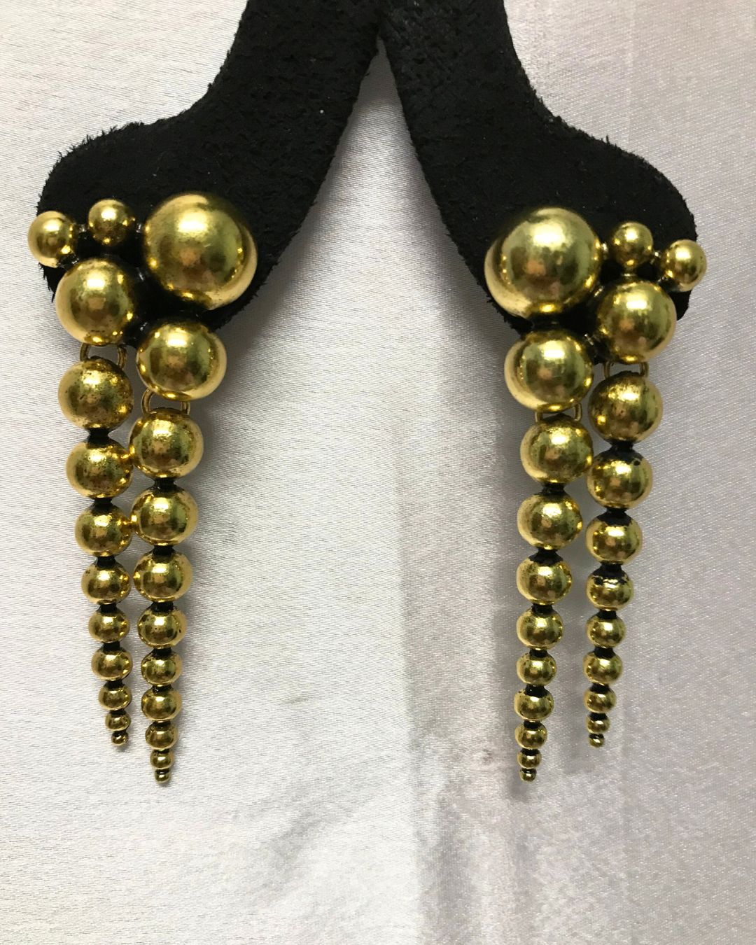 Golden Ball Bead Layered Drop Earrings
