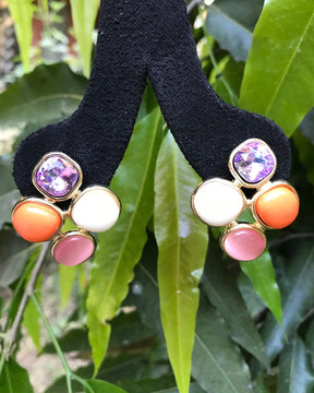 Vintage Gem Stud Earrings