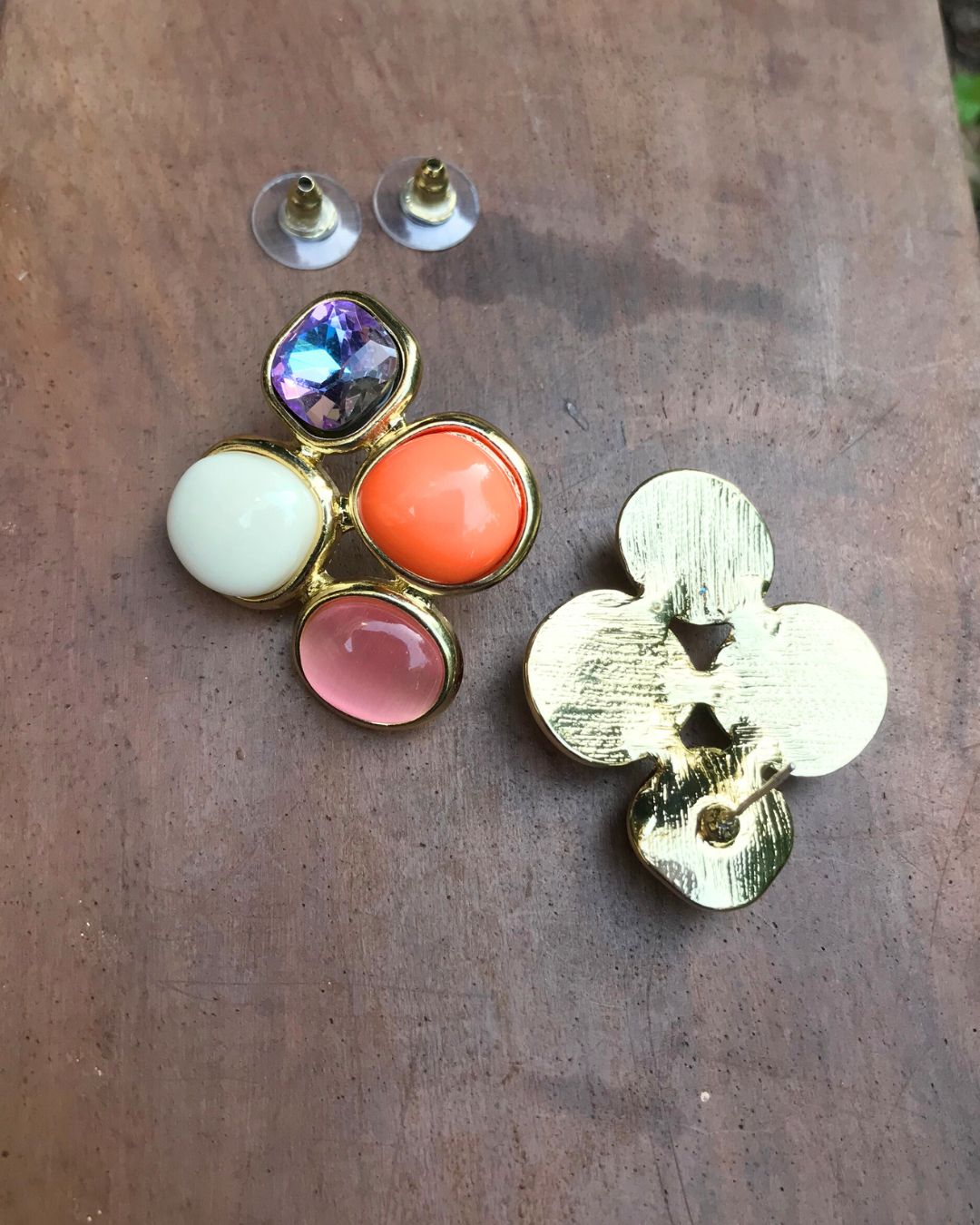 Vintage Gem Stud Earrings