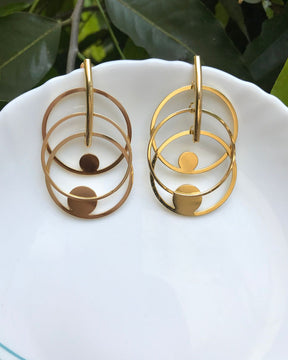 Golden Rings Drop Earrings