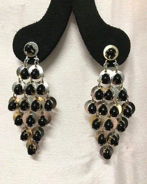 Black Chandelier Drop Earrings