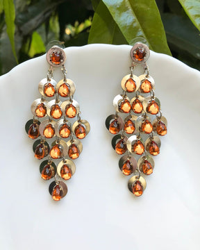 Orange Chandelier Drop Earrings