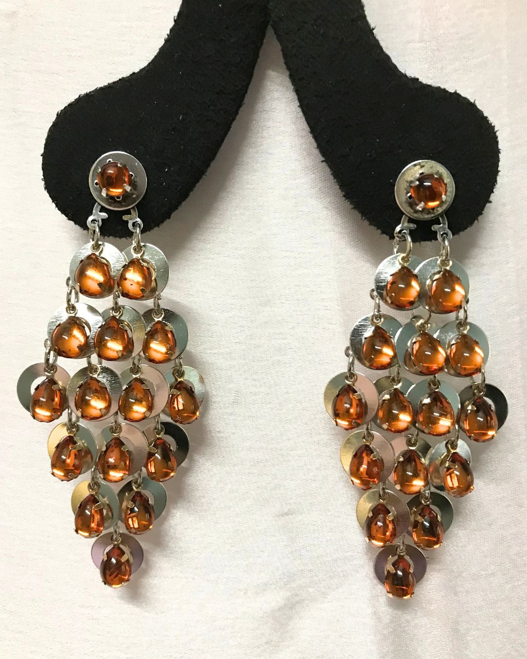 Orange Chandelier Drop Earrings