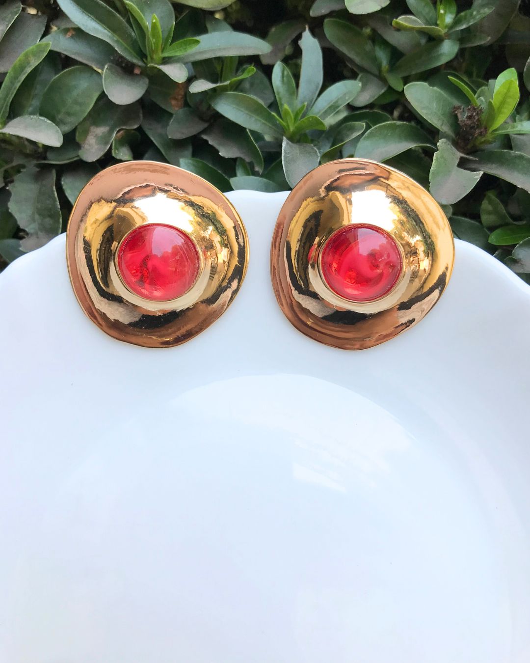 Red Chic Designer Stud Earrings