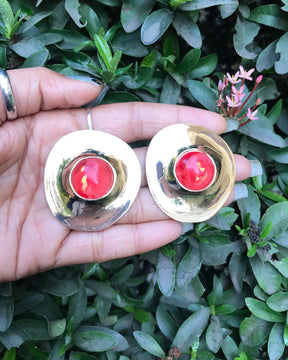 Red Chic Designer Stud Earrings