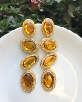 Maya Yellow Layered Drop Earrings