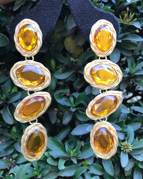 Maya Yellow Layered Drop Earrings