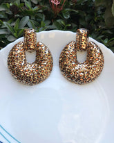 Animal Print Statement Drop Earrings