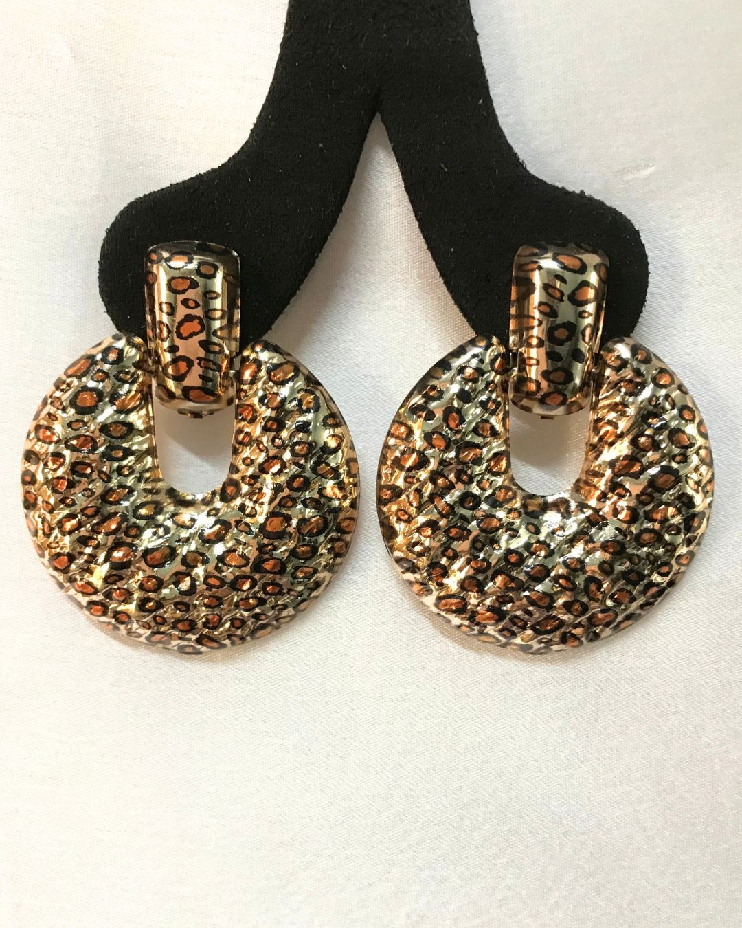 Animal Print Statement Drop Earrings