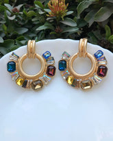 Multi Rhinestone Drop Earrings