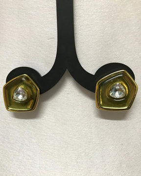 Green Prism Crystal Stud Earrings