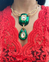 Vintage Retro Emerald Green Necklace
