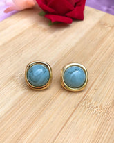 Turquoise Resin Stud Earrings