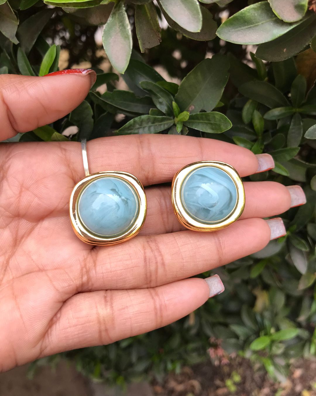 Turquoise Resin Stud Earrings
