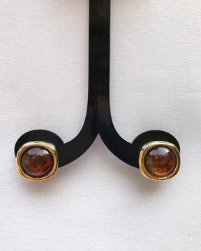 Brown Resin Stud Earrings