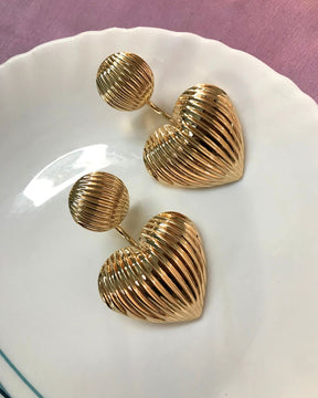 Golden Heart Drop Earrings